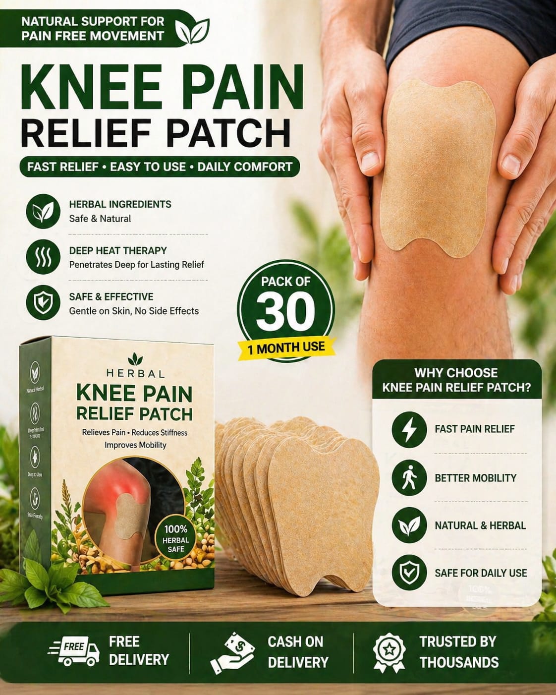 🌿HerbalAyur Joint Relief Patch (Pack of 30)